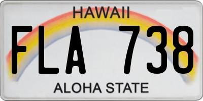 HI license plate FLA738