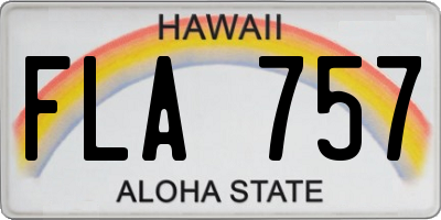 HI license plate FLA757