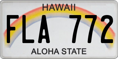 HI license plate FLA772