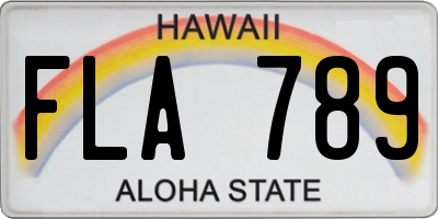 HI license plate FLA789