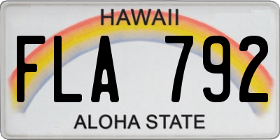 HI license plate FLA792