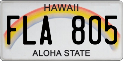 HI license plate FLA805
