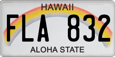 HI license plate FLA832