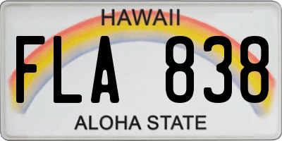 HI license plate FLA838