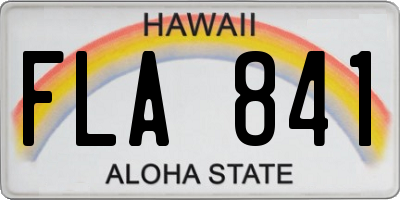 HI license plate FLA841