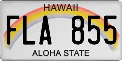 HI license plate FLA855