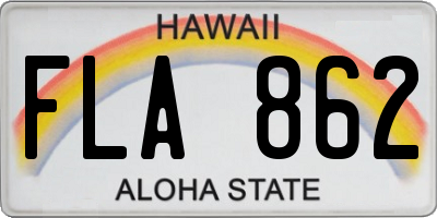 HI license plate FLA862