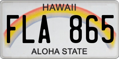 HI license plate FLA865
