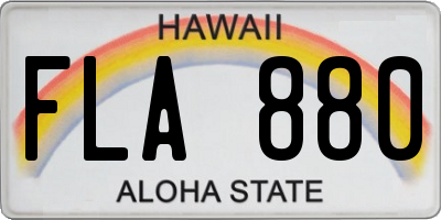 HI license plate FLA880