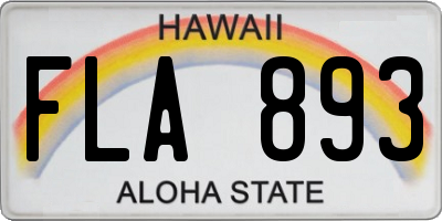 HI license plate FLA893