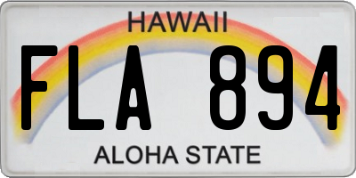 HI license plate FLA894