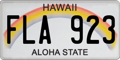 HI license plate FLA923