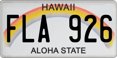 HI license plate FLA926