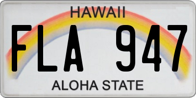 HI license plate FLA947