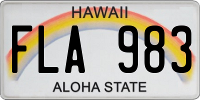 HI license plate FLA983