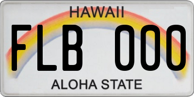 HI license plate FLB000