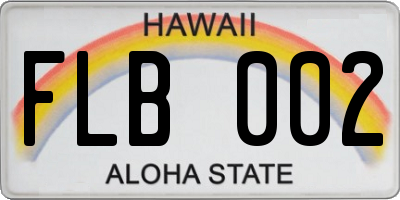 HI license plate FLB002