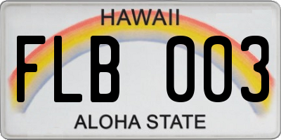 HI license plate FLB003