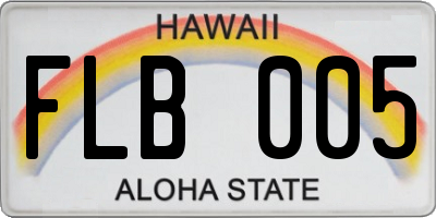 HI license plate FLB005