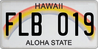 HI license plate FLB019