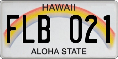 HI license plate FLB021