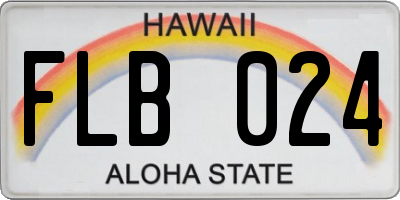 HI license plate FLB024