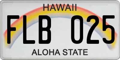 HI license plate FLB025