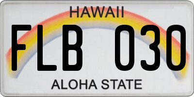 HI license plate FLB030