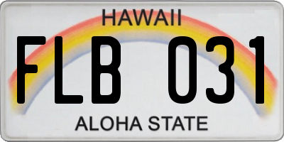 HI license plate FLB031