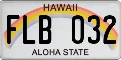 HI license plate FLB032