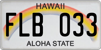 HI license plate FLB033