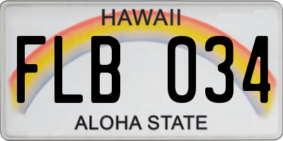 HI license plate FLB034