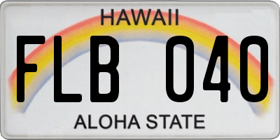 HI license plate FLB040