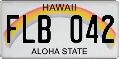 HI license plate FLB042
