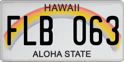 HI license plate FLB063