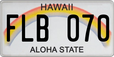 HI license plate FLB070