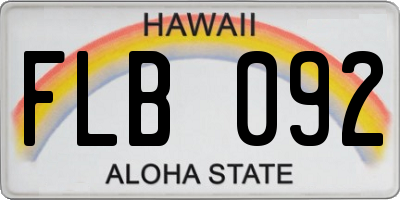 HI license plate FLB092