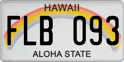 HI license plate FLB093