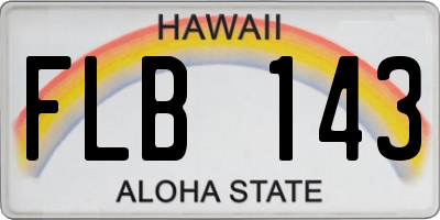 HI license plate FLB143