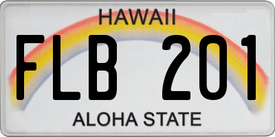 HI license plate FLB201