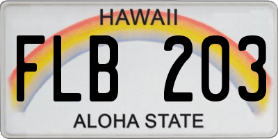 HI license plate FLB203