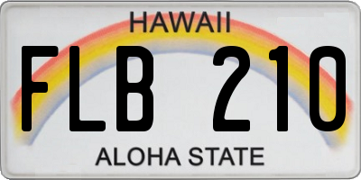 HI license plate FLB210
