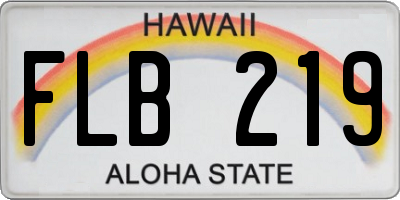 HI license plate FLB219