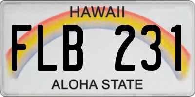 HI license plate FLB231
