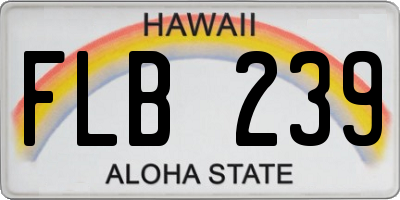 HI license plate FLB239