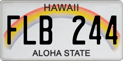 HI license plate FLB244