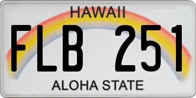 HI license plate FLB251