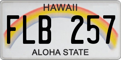 HI license plate FLB257