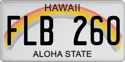 HI license plate FLB260