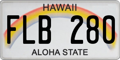 HI license plate FLB280